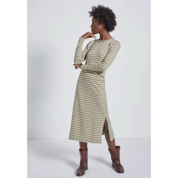 Current Elliott 0 Stripe Studio Midi T Shirt Dress - Picture 10 of 12